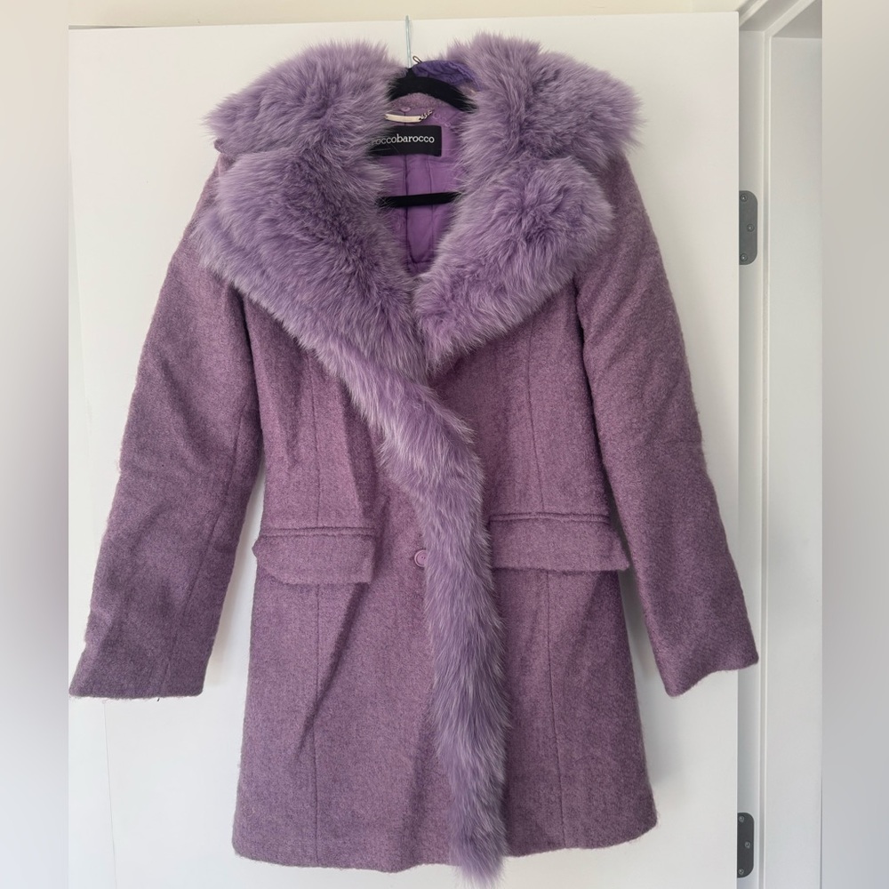 Vintage ROCOBAROCCO fur and wool coat,US 6/IT42